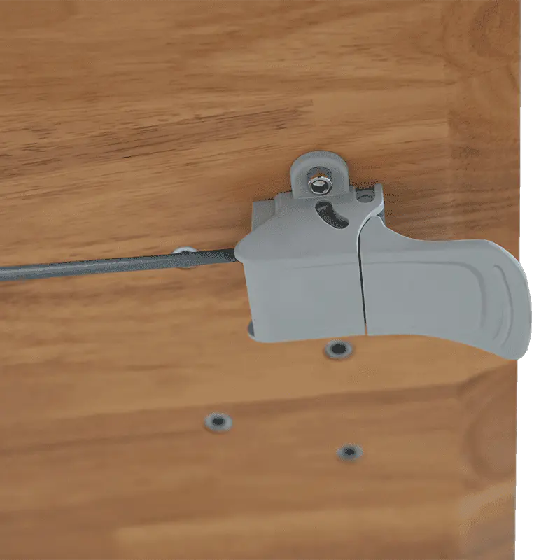 SK06-01 Pneumatisch höhenverstellbarer Schreibtisch im Naturholzstil